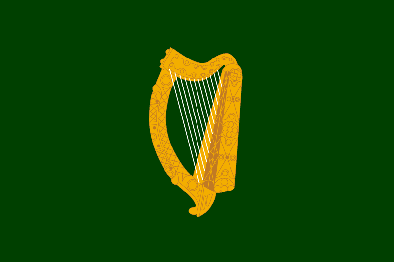 Irish Harp The Green Flag and